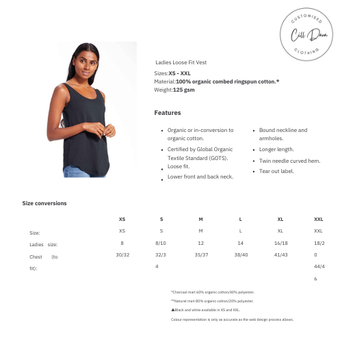 Ladies Loose Fit Vest