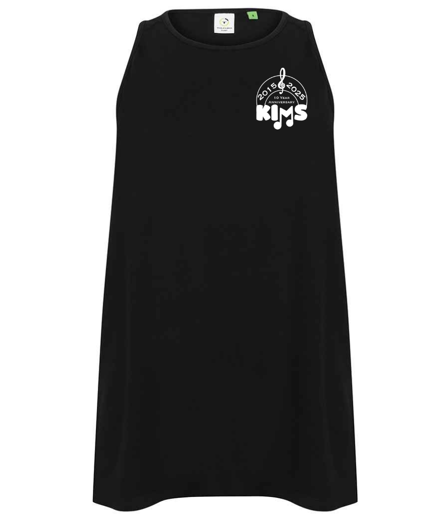 Ladies Open Back Vest 10 year anniversary printed